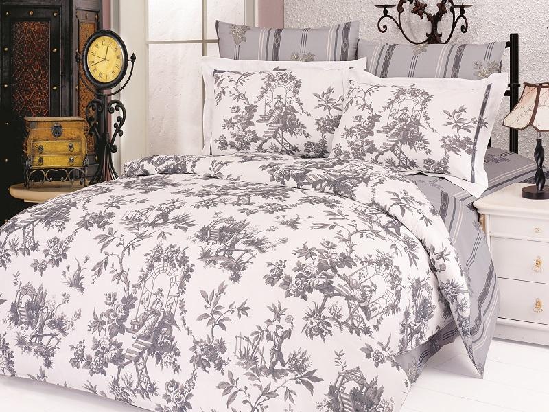 Постельное белье из люксового сатина LE VELE AMBIANCE серое евро от Le ...